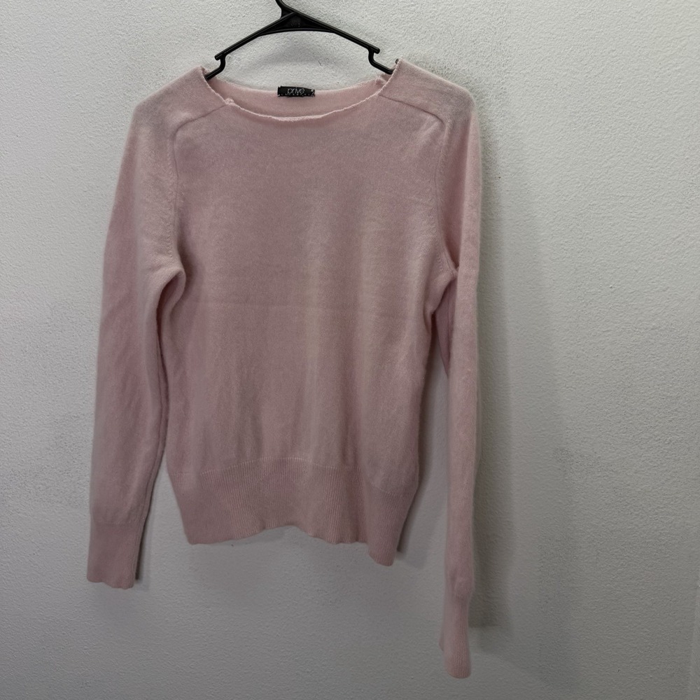 Prive Pink 100% Cashmere Soft Cozy Pullover Sweater Womens Sz S Quit Luxury